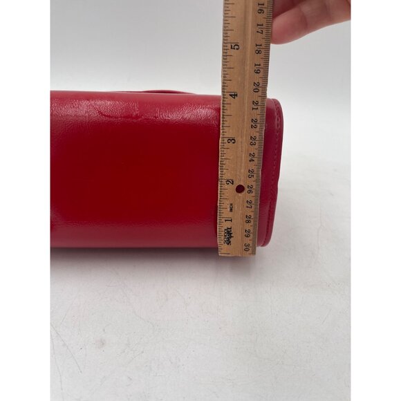 Vintage Celestial By Markay Cherry Red Handbag Gold Accents Top Handle Made USA - Picture 11 of 12